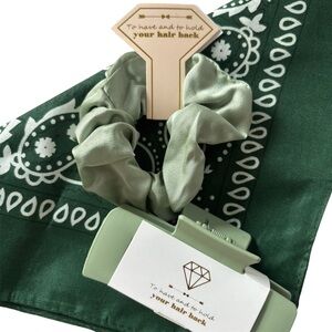 NEW Green Hair Accessory Set - Bridesmaid To Have and To Hold Your Hair Back